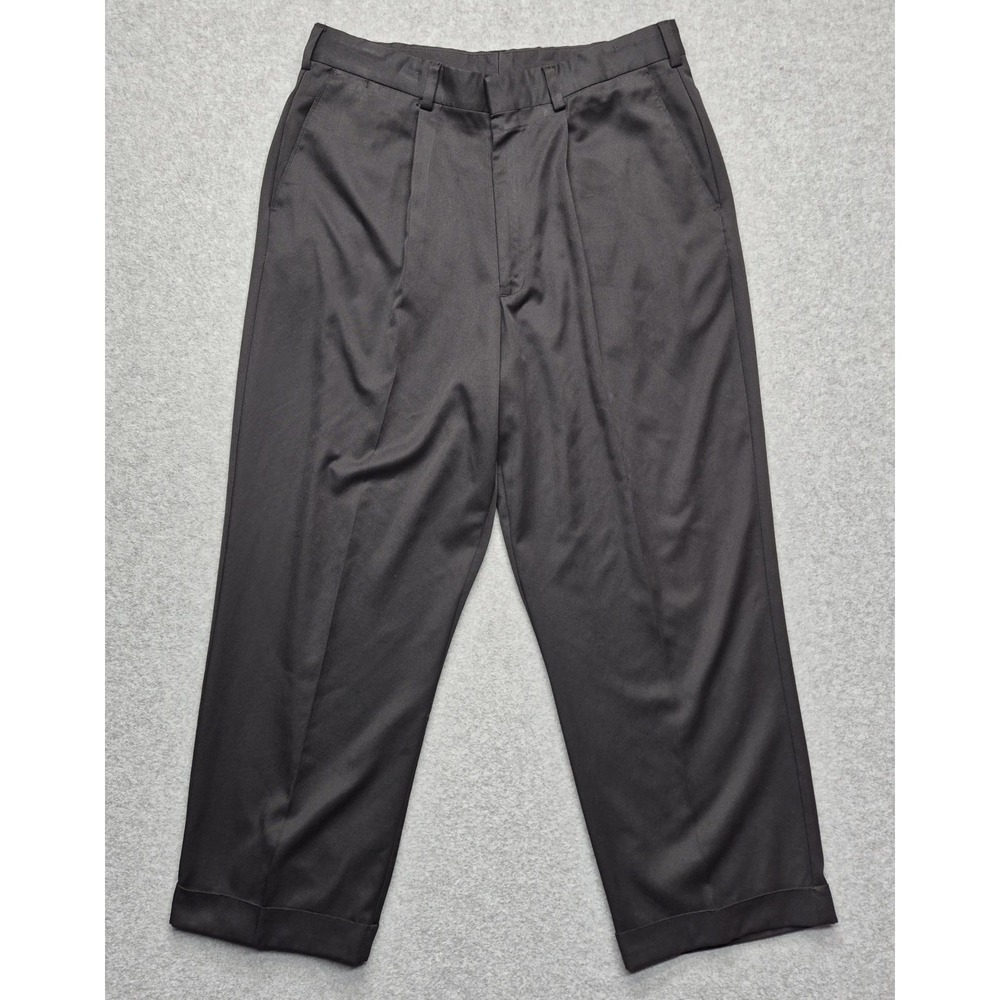 Nike Tiger Woods Collection Golf Pants Mens 34x28 Black Pleated Cuffed Polyester